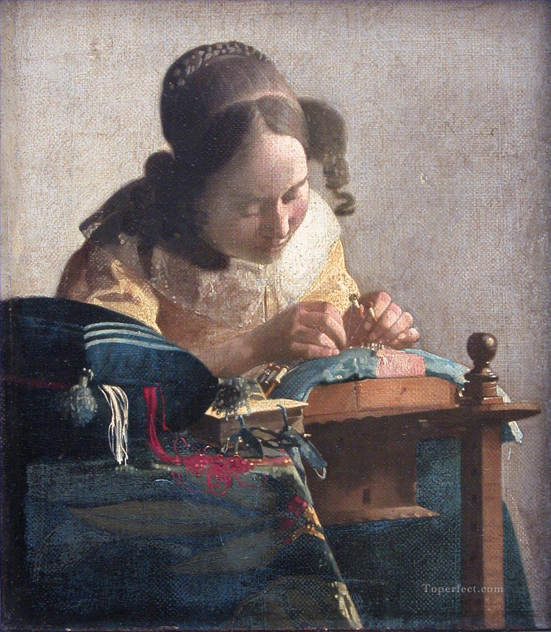The Lacemaker Baroque Johannes Vermeer Oil Paintings